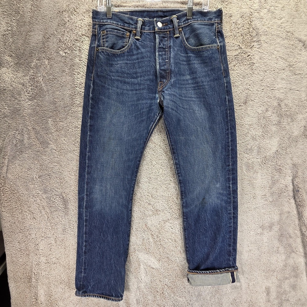 Vintage Levis 501 Jeans Mens Blue Selvedge White Oak Cone Denim USA Fits 31x28